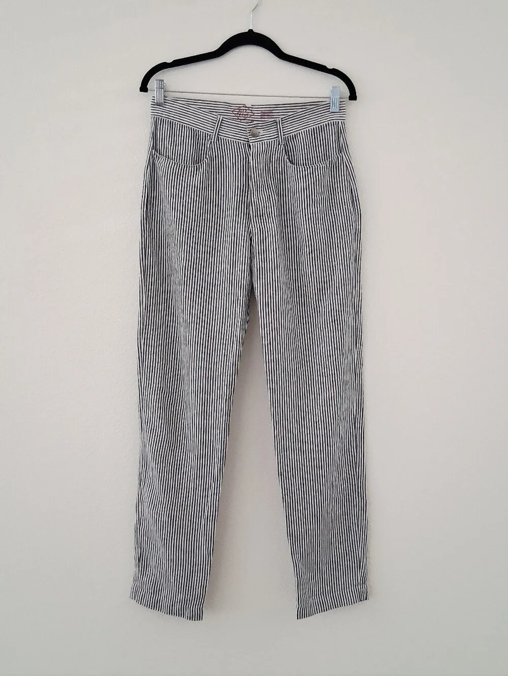 Alex Crane Cham Linen Pant In Lines